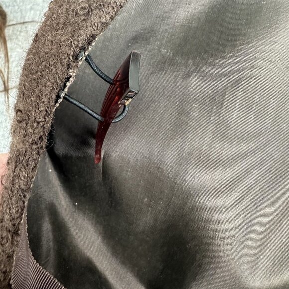 Vintage Ladies Hat Best & Co. Fifth Ave. New York Brown Pouf Top Knot Style - Picture 8 of 8